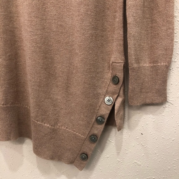 Ann Taylor Side Button Asymmetric Tunic Sweater - Picture 3 of 5